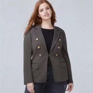 Lane Bryant Buttoned Blazer Size 20 Olive green